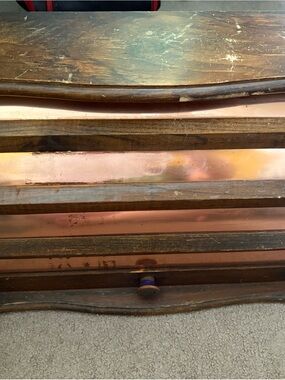Vintage Wood & Copper bread box